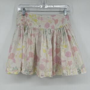 Manoush Liberty J Floral Mini Skirt A Line White Pink Coquette